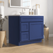 36" Modern Freestanding Oak Plywood Bathroom Vanity Base Only – Shaker Style Storage Cabinet with 2 Extension Drawers & Single Louvered Door VA40362L - HomeBeyond