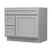 36" Modern Freestanding Oak Plywood Bathroom Vanity Base Only – Shaker Style Storage Cabinet with 2 Extension Drawers & Single Louvered Door VA40362L - HomeBeyond