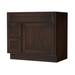 36" Modern Freestanding Oak Plywood Bathroom Vanity Base Only – Shaker Style Storage Cabinet with 2 Extension Drawers & Single Louvered Door VA40362L - HomeBeyond