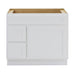 36" Modern Freestanding Oak Plywood Bathroom Vanity Base Only – Shaker Style Storage Cabinet with 2 Extension Drawers & Single Louvered Door VA40362L - HomeBeyond