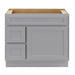36" Modern Freestanding Oak Plywood Bathroom Vanity Base Only – Shaker Style Storage Cabinet with 2 Extension Drawers & Single Louvered Door VA40362L - HomeBeyond
