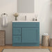36" Modern Freestanding Oak Plywood Bathroom Vanity Base Only – Shaker Style Storage Cabinet with 2 Extension Drawers & Single Louvered Door VA40362L - HomeBeyond