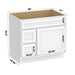 36" Modern Freestanding Oak Plywood Bathroom Vanity Base Only – Shaker Style Storage Cabinet with 2 Extension Drawers & Single Louvered Door VA40362L - HomeBeyond