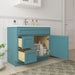 36" Modern Freestanding Oak Plywood Bathroom Vanity Base Only – Shaker Style Storage Cabinet with 2 Extension Drawers & Single Louvered Door VA40362L - HomeBeyond