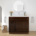 36" Modern Freestanding Oak Plywood Bathroom Vanity Base Only – Shaker Style Storage Cabinet with 2 Extension Drawers & Single Louvered Door VA40362L - HomeBeyond