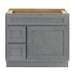 36" Modern Freestanding Oak Plywood Bathroom Vanity Base Only – Shaker Style Storage Cabinet with 2 Extension Drawers & Single Louvered Door VA40362L - HomeBeyond