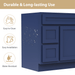 36" Modern Freestanding Oak Plywood Bathroom Vanity Base Only – Shaker Style Storage Cabinet with 2 Extension Drawers & Single Louvered Door VA40362L - HomeBeyond