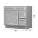 36" Modern Freestanding Oak Plywood Bathroom Vanity Base Only – Shaker Style Storage Cabinet with 2 Extension Drawers & Single Louvered Door VA40362R - HomeBeyond