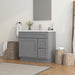 36" Modern Freestanding Oak Plywood Bathroom Vanity Base Only – Shaker Style Storage Cabinet with 2 Extension Drawers & Single Louvered Door VA40362R - HomeBeyond