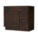 36" Modern Freestanding Oak Plywood Bathroom Vanity Base Only – Shaker Style Storage Cabinet with 2 Extension Drawers & Single Louvered Door VA40362R - HomeBeyond