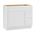 36" Modern Freestanding Oak Plywood Bathroom Vanity Base Only – Shaker Style Storage Cabinet with 2 Extension Drawers & Single Louvered Door VA40362R - HomeBeyond