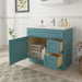 36" Modern Freestanding Oak Plywood Bathroom Vanity Base Only – Shaker Style Storage Cabinet with 2 Extension Drawers & Single Louvered Door VA40362R - HomeBeyond