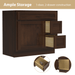 36" Modern Freestanding Oak Plywood Bathroom Vanity Base Only – Shaker Style Storage Cabinet with 2 Extension Drawers & Single Louvered Door VA40362R - HomeBeyond