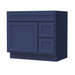36" Modern Freestanding Oak Plywood Bathroom Vanity Base Only – Shaker Style Storage Cabinet with 2 Extension Drawers & Single Louvered Door VA40362R - HomeBeyond