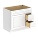 36" Modern Freestanding Oak Plywood Bathroom Vanity Base Only – Shaker Style Storage Cabinet with 2 Extension Drawers & Single Louvered Door VA40362R - HomeBeyond