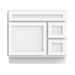 36" Modern Freestanding Oak Plywood Bathroom Vanity Base Only – Shaker Style Storage Cabinet with 2 Extension Drawers & Single Louvered Door VA40362R - HomeBeyond