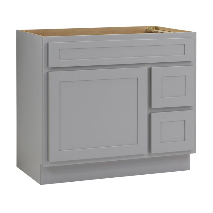 36" Modern Freestanding Oak Plywood Bathroom Vanity Base Only – Shaker Style Storage Cabinet with 2 Extension Drawers & Single Louvered Door VA40362R - HomeBeyond