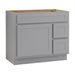 36" Modern Freestanding Oak Plywood Bathroom Vanity Base Only – Shaker Style Storage Cabinet with 2 Extension Drawers & Single Louvered Door VA40362R - HomeBeyond