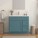36" Modern Freestanding Oak Plywood Bathroom Vanity Base Only – Shaker Style Storage Cabinet with 2 Extension Drawers & Single Louvered Door VA40362R - HomeBeyond