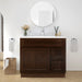 36" Modern Freestanding Oak Plywood Bathroom Vanity Base Only – Shaker Style Storage Cabinet with 2 Extension Drawers & Single Louvered Door VA40362R - HomeBeyond