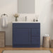 36" Modern Freestanding Oak Plywood Bathroom Vanity Base Only – Shaker Style Storage Cabinet with 2 Extension Drawers & Single Louvered Door VA40362R - HomeBeyond