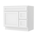 36" Modern Freestanding Oak Plywood Bathroom Vanity Base Only – Shaker Style Storage Cabinet with 2 Extension Drawers & Single Louvered Door VA40362R - HomeBeyond