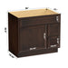 36" Modern Freestanding Oak Plywood Bathroom Vanity Base Only – Shaker Style Storage Cabinet with 2 Extension Drawers & Single Louvered Door VA40362R - HomeBeyond