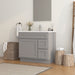 36" Modern Freestanding Oak Plywood Bathroom Vanity Base Only – Shaker Style Storage Cabinet with 2 Extension Drawers & Single Louvered Door VA40362R - HomeBeyond