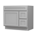 36" Modern Freestanding Oak Plywood Bathroom Vanity Base Only – Shaker Style Storage Cabinet with 2 Extension Drawers & Single Louvered Door VA40362R - HomeBeyond