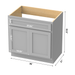 36" Modern Freestanding Oak Plywood Bathroom Vanity Base Only – Shaker Style Storage Cabinet with 2 Soft-Closing Doors VA4036 - HomeBeyond