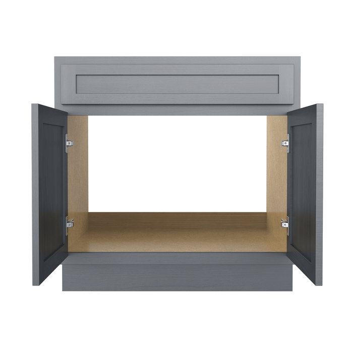 36" Modern Freestanding Oak Plywood Bathroom Vanity Base Only – Shaker Style Storage Cabinet with 2 Soft-Closing Doors VA4036 - HomeBeyond