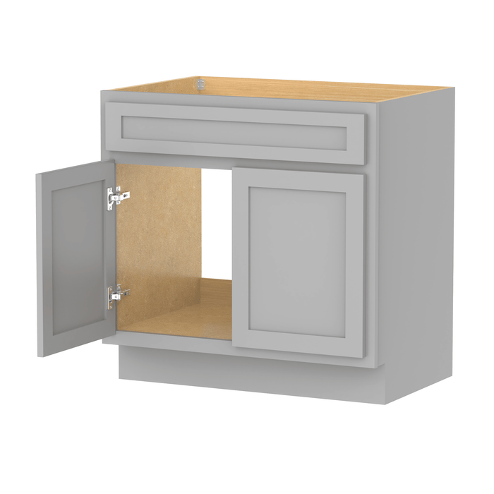 36" Modern Freestanding Oak Plywood Bathroom Vanity Base Only – Shaker Style Storage Cabinet with 2 Soft-Closing Doors VA4036 - HomeBeyond