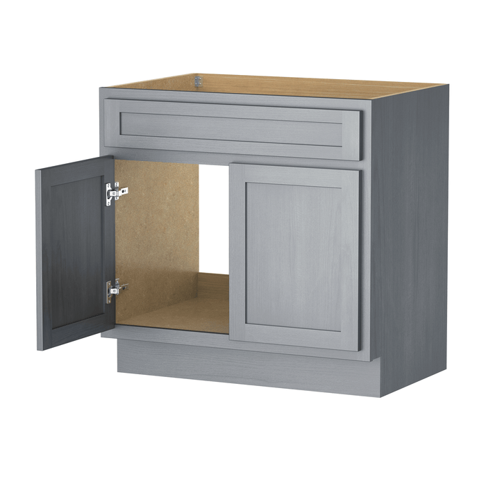 36" Modern Freestanding Oak Plywood Bathroom Vanity Base Only – Shaker Style Storage Cabinet with 2 Soft-Closing Doors VA4036 - HomeBeyond