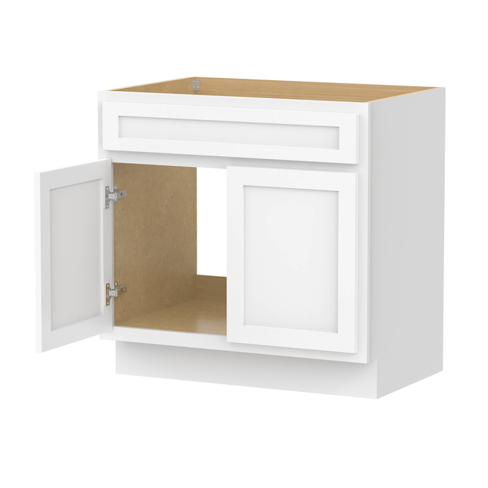 36" Modern Freestanding Oak Plywood Bathroom Vanity Base Only – Shaker Style Storage Cabinet with 2 Soft-Closing Doors VA4036 - HomeBeyond