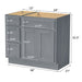 36" Modern Freestanding Oak Plywood Bathroom Vanity Base Only – Shaker Style Storage Cabinet with 3 Drawers & 2 Soft-Closing Doors VA4024-123 - HomeBeyond