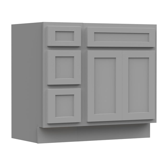36" Modern Freestanding Oak Plywood Bathroom Vanity Base Only – Shaker Style Storage Cabinet with 3 Drawers & 2 Soft-Closing Doors VA4024-123 - HomeBeyond