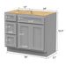 36" Modern Freestanding Oak Plywood Bathroom Vanity Base Only – Shaker Style Storage Cabinet with 3 Drawers & 2 Soft-Closing Doors VA4024-123 - HomeBeyond