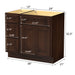 36" Modern Freestanding Oak Plywood Bathroom Vanity Base Only – Shaker Style Storage Cabinet with 3 Drawers & 2 Soft-Closing Doors VA4024-123 - HomeBeyond