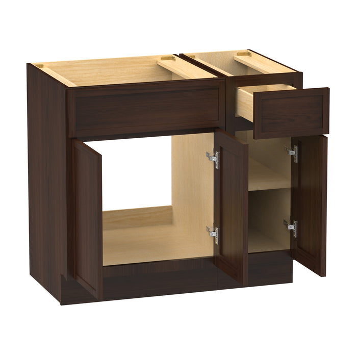36" Oak Bathroom Vanity Cabinet without Top - 1 Drawer & 3 Doors - HomeBeyond