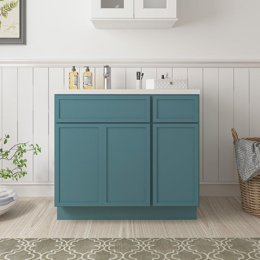 36" Oak Bathroom Vanity Cabinet without Top - 1 Drawer & 3 Doors - HomeBeyond