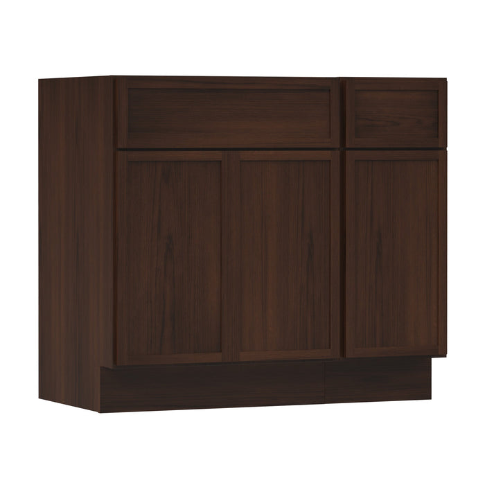 36" Oak Bathroom Vanity Cabinet without Top - 1 Drawer & 3 Doors - HomeBeyond