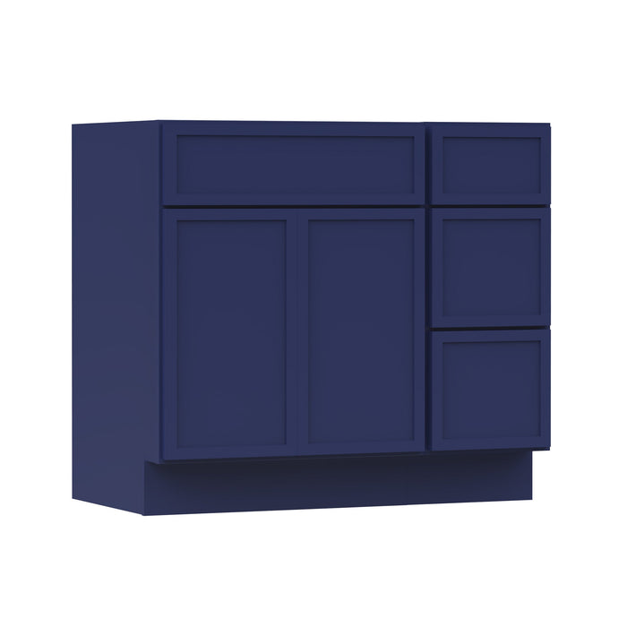 36" Oak Bathroom Vanity Cabinet without Top - 3 Drawers & 2 Doors - HomeBeyond