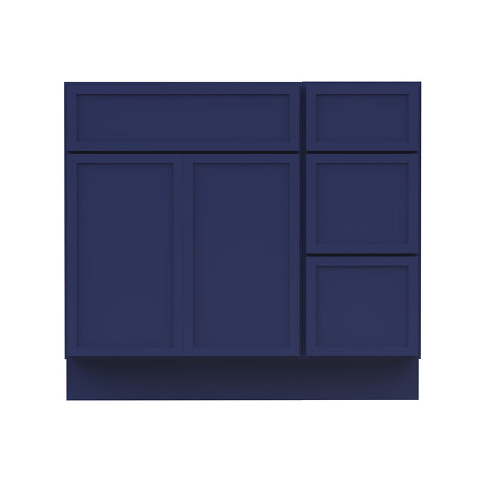 36" Oak Bathroom Vanity Cabinet without Top - 3 Drawers & 2 Doors - HomeBeyond