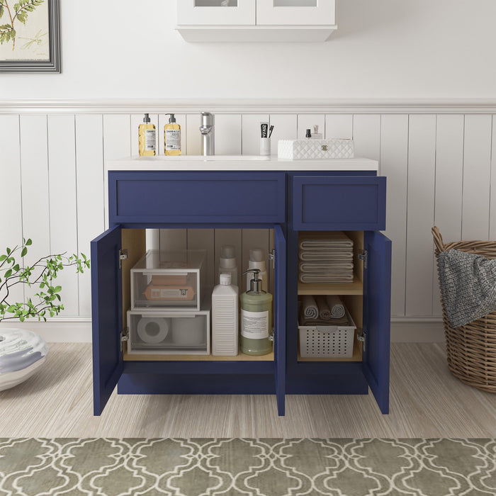 36" Plywood Bathroom Vanity Cabinet without Top - 1 Drawer & 3 Doors - HomeBeyond