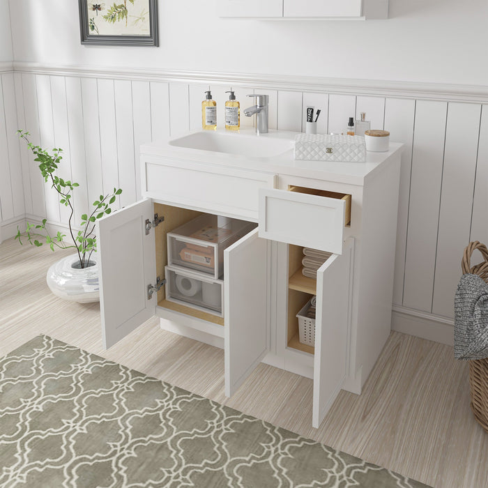 36" Plywood Bathroom Vanity Cabinet without Top - 1 Drawer & 3 Doors - HomeBeyond