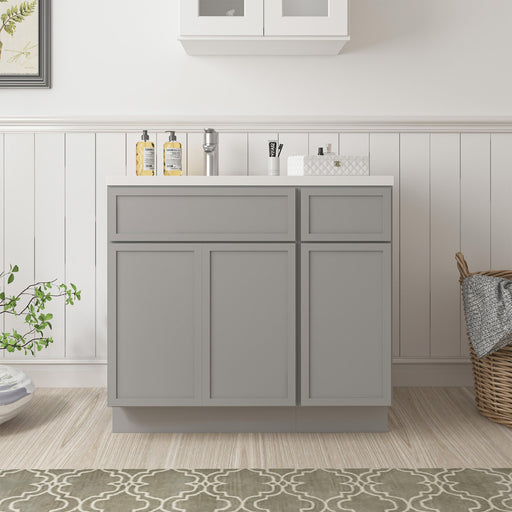 36" Plywood Bathroom Vanity Cabinet without Top - 1 Drawer & 3 Doors - HomeBeyond