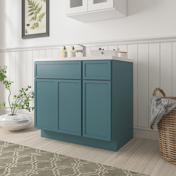 36" Plywood Bathroom Vanity Cabinet without Top - 1 Drawer & 3 Doors - HomeBeyond
