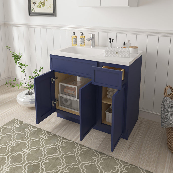 36" Plywood Bathroom Vanity Cabinet without Top - 1 Drawer & 3 Doors - HomeBeyond