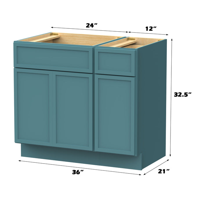 36" Plywood Bathroom Vanity Cabinet without Top - 1 Drawer & 3 Doors - HomeBeyond