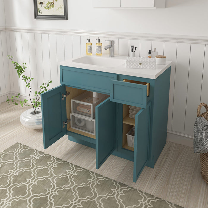 36" Plywood Bathroom Vanity Cabinet without Top - 1 Drawer & 3 Doors - HomeBeyond